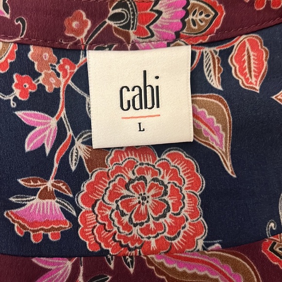 CAbi Purple Green Navy Floral Festival Maxi Dress Style No. 3675 Size Large - Picture 6 of 9